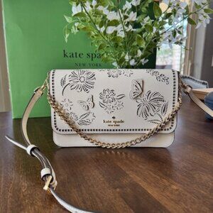 Kate Spade Madison Perforated Willow Convertible Crossbody Butterfly Flowers